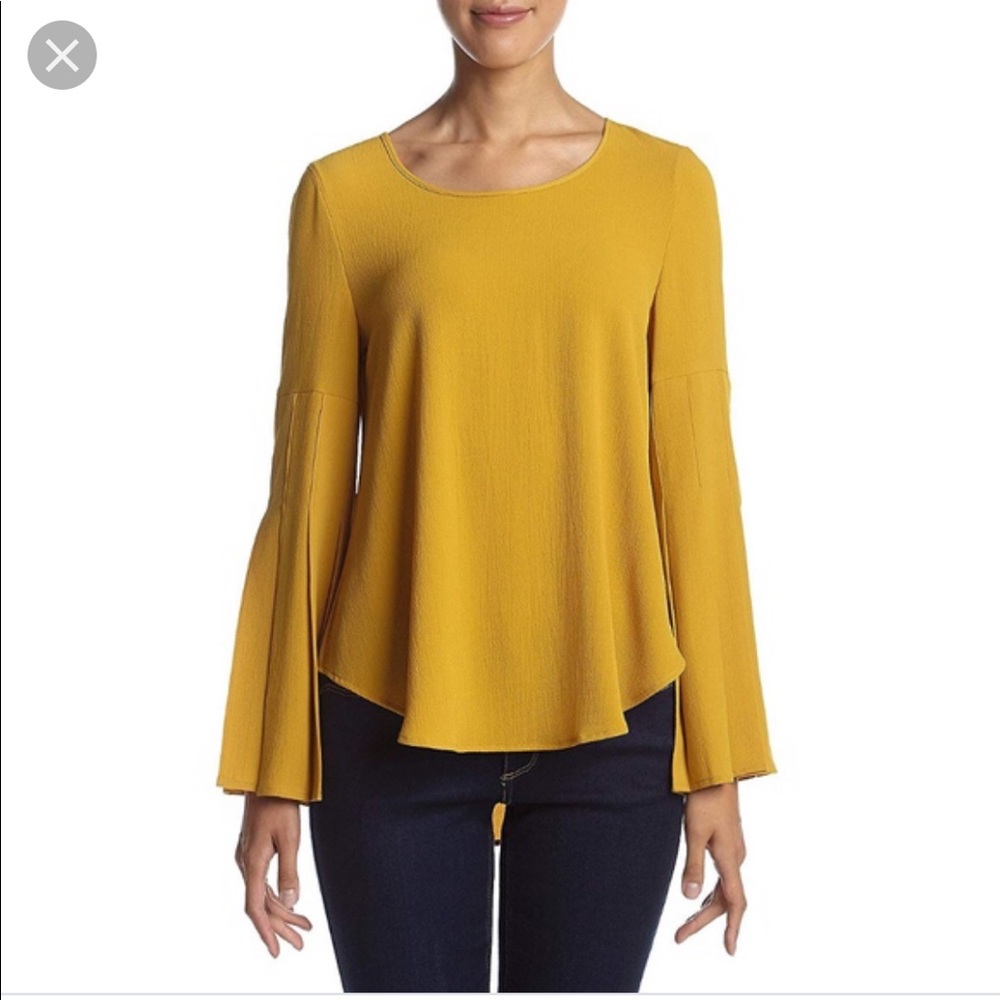 NEW! Mustard/Butternut Bell Sleeve Top